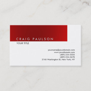 Carte de visite professionnel blanc rouge clair