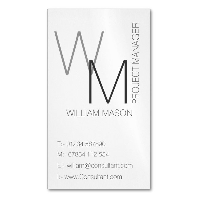 Carte de visite professionnel blanc simple et simp (devant Vertical)