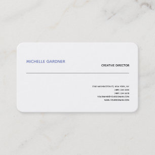 Carte De Visite Professionnel Blanc tendance Plain moderne minimal