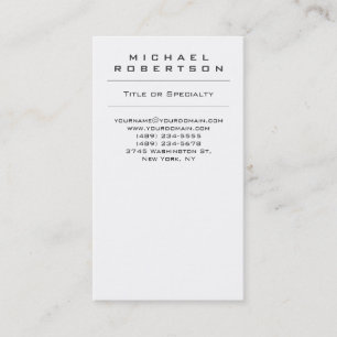 Carte de visite professionnel blanc vertical
