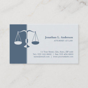 Carte de visite professionnel (bleu) d'avocat de