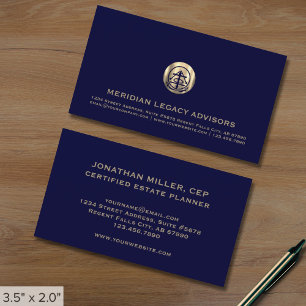 Carte de visite professionnel bleu et or de la mar