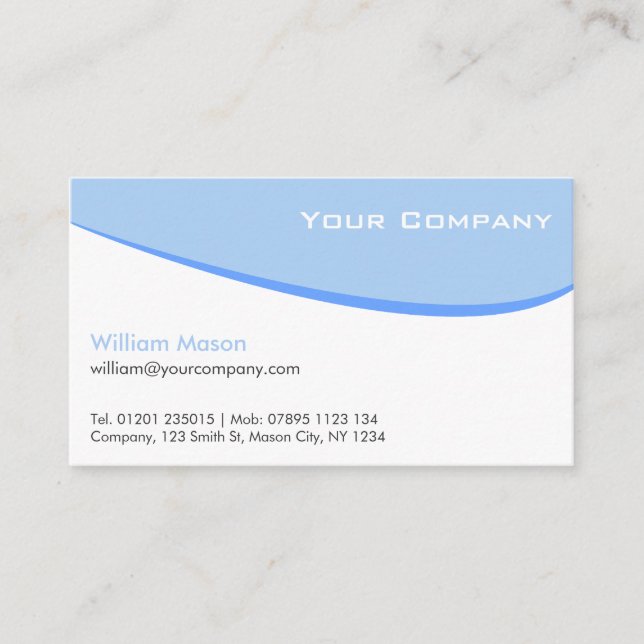 Carte de visite professionnel bleu pâle (Devant)