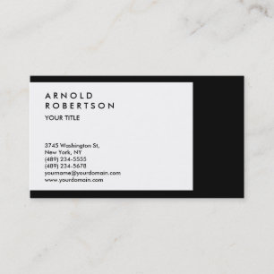 Carte de visite professionnel Bordure blanche noir