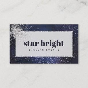 Carte De Visite Professionnel branché Marine & Silver Night Sky