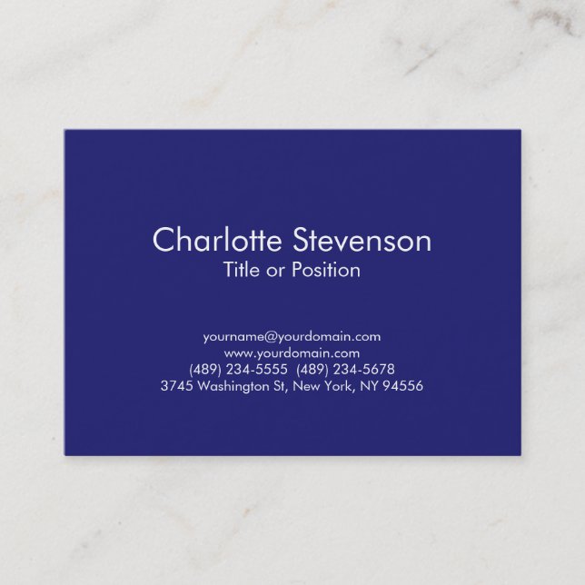 Carte De Visite Professionnel Chubby Midnight Blue Consultant (Devant)