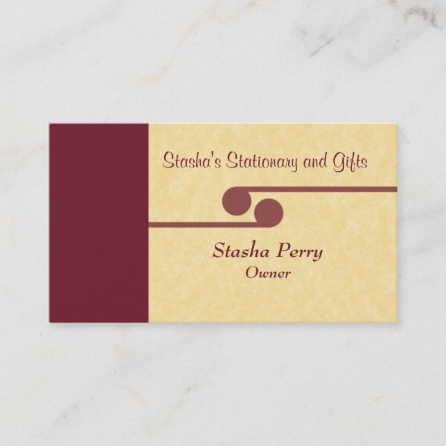 Carte de visite professionnel classique, Maroon (Devant)