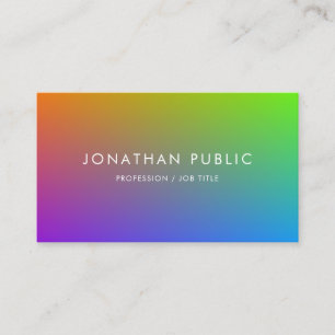 Carte De Visite Professionnel Coloré Moderne Minimaliste Élégant