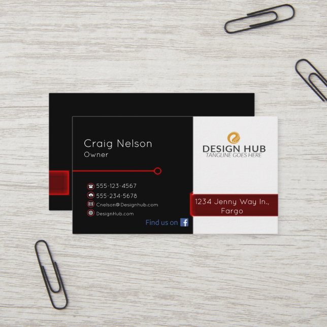 Carte de visite professionnel concepteur (Devant/Arrière en situation)