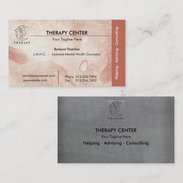 Carte De Visite Professionnel | Consultant | Thérapiste (Devant / Derrière)