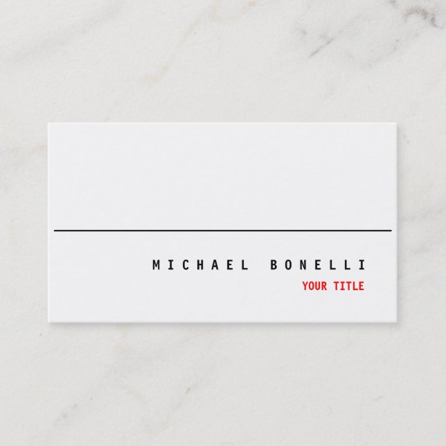 Carte de visite professionnel couleur rouge blanc  (Devant)
