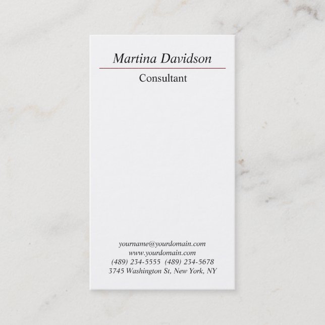 Carte De Visite Professionnel créatif unique vertical (Devant)