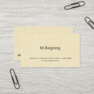 Carte De Visite Professionnel crème d'impression typographique