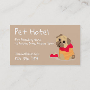 Carte De Visite Professionnel de chenil d'embarquement d'hôtel