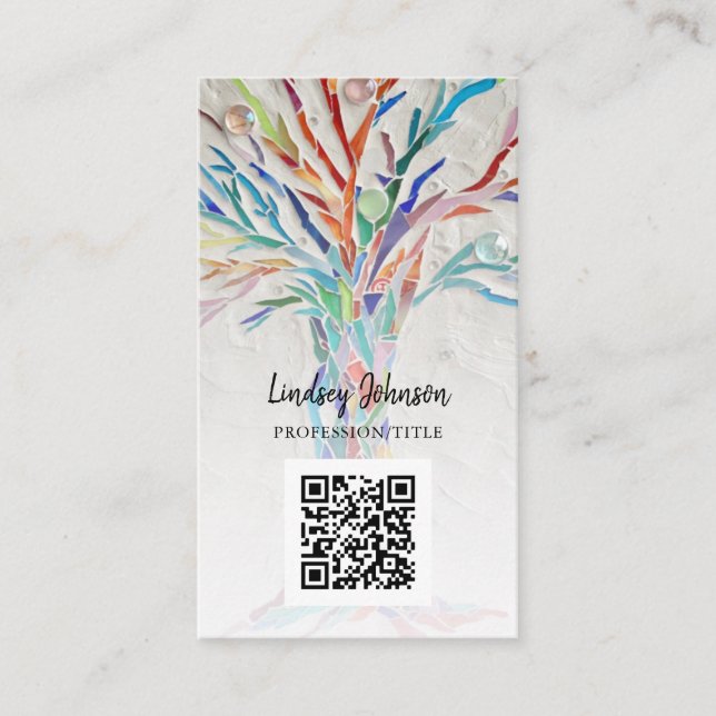 Carte de visite professionnel de code QR (Devant)