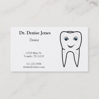 Carte de visite professionnel de dentiste