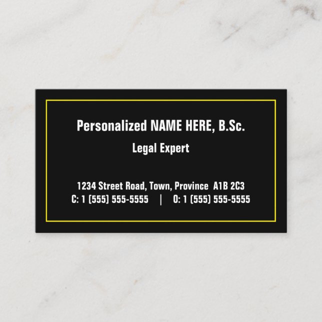 Carte de visite professionnel de droit simple (Devant)