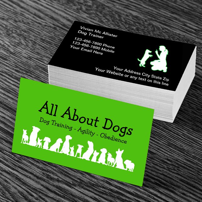 Carte De Visite Professionnel de la formation des chiens (Créateur téléchargé)