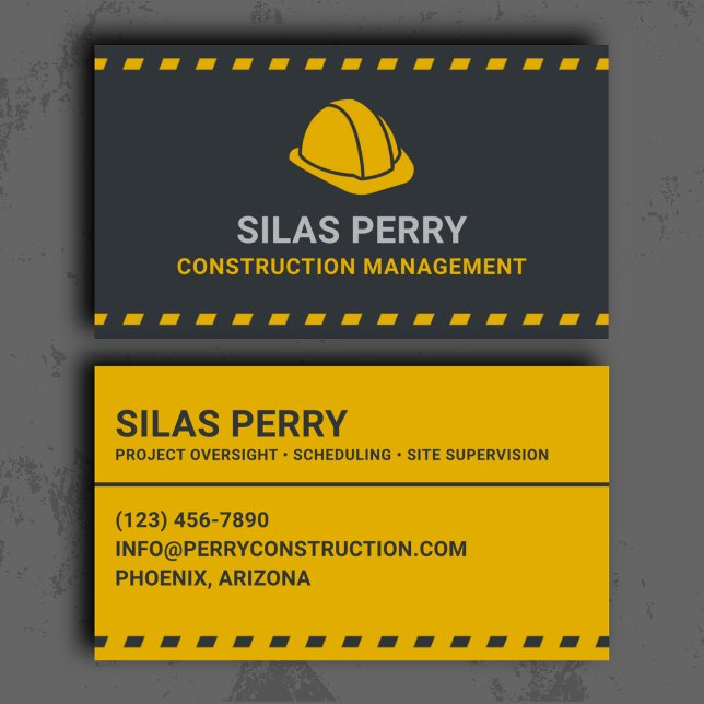 Carte De Visite Professionnel de la gestion de construction (Créateur téléchargé)