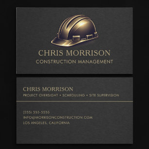 Carte De Visite Professionnel de la gestion de construction Casque