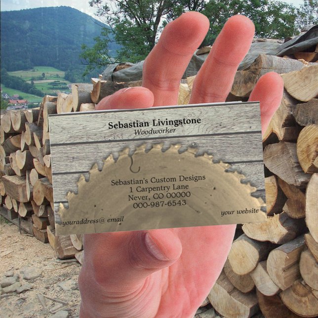 Carte De Visite Professionnel de la menuiserie de scie circulaire  (Créateur téléchargé)