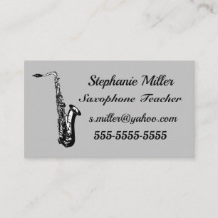 Carte De Visite Professionnel de la musique. Saxophone.
