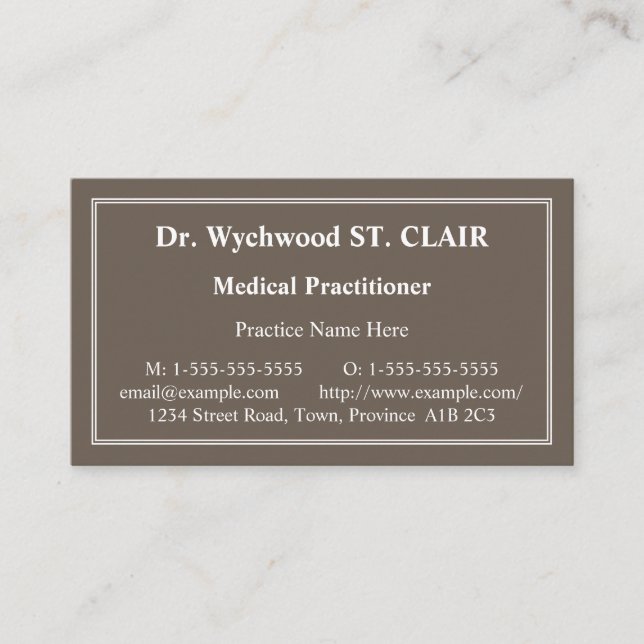 Carte de visite professionnel de la santé (Devant)