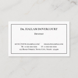 Carte de visite professionnel de la santé de base