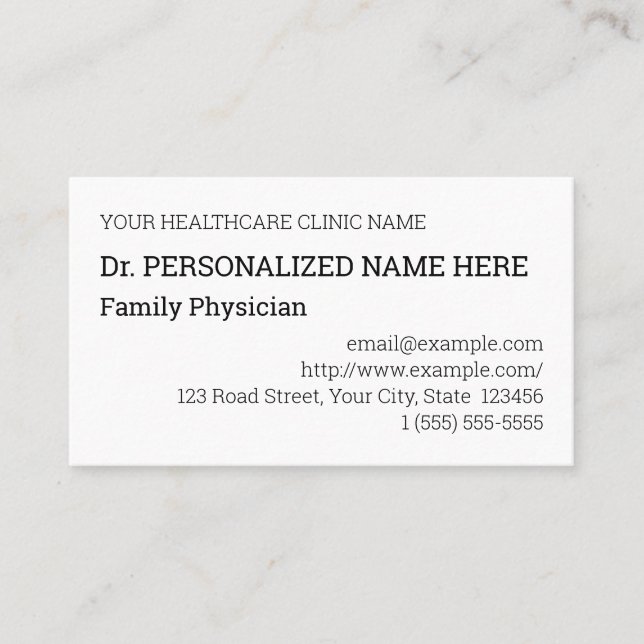 Carte de visite professionnel de la santé simple (Devant)