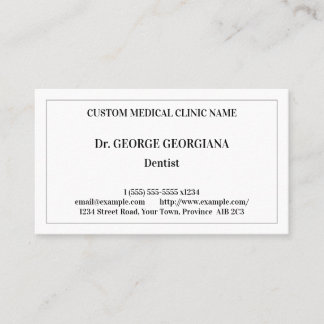 Carte de visite professionnel de la santé vintage