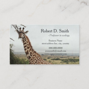 Carte De Visite Professionnel de la science de la girafe sauvage a