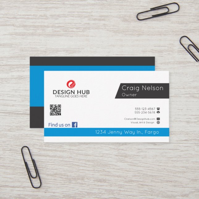 Carte de visite professionnel de l'ingénieur logic (Devant/Arrière en situation)