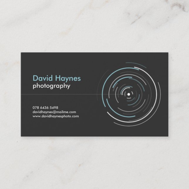 Carte de visite professionnel de photographe (Devant)