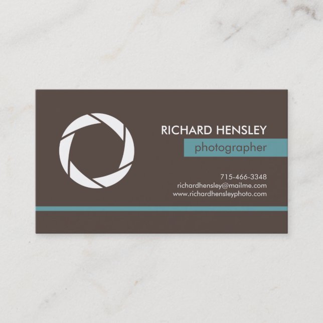 Carte de visite professionnel de photographe (Devant)