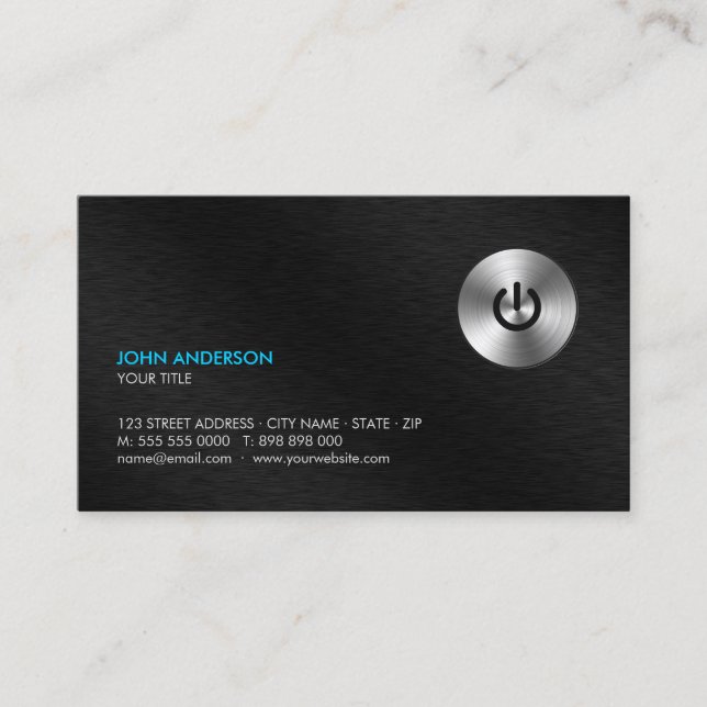 Carte De Visite Professionnel de pointe de bouton de puissance (Devant)