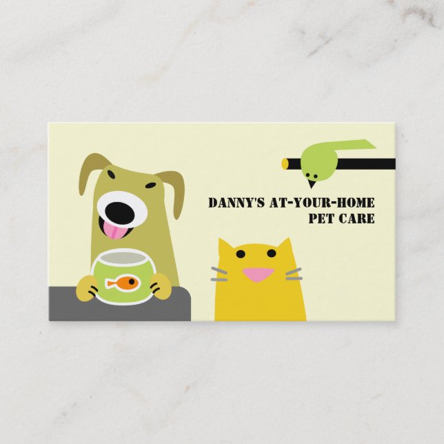 Carte De Visite Professionnel de soin des animaux familiers (Devant)