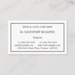 Carte de visite professionnel de soins de santé c