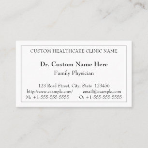 Carte de visite professionnel de soins de santé cl
