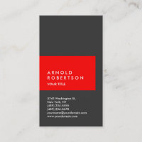 Carte de visite professionnel de tendance gris rou
