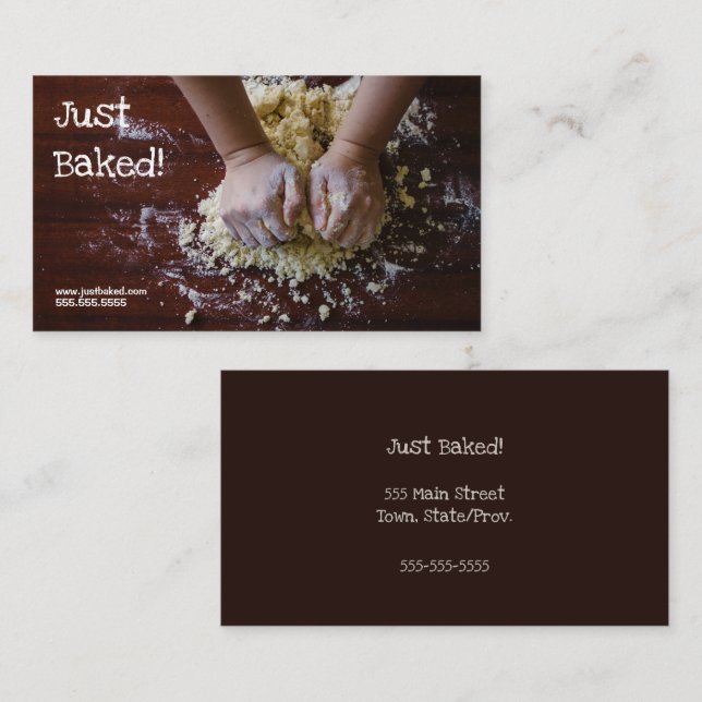 Carte de visite professionnel de traiteur Baker (Devant / Derrière)