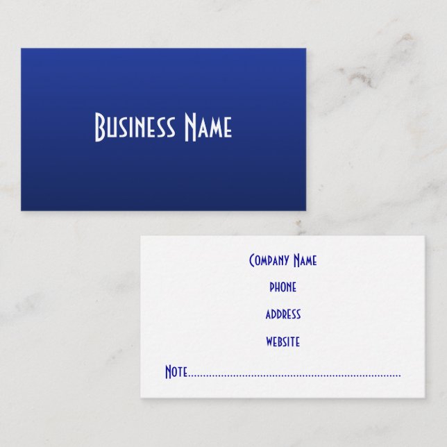 Carte de visite professionnel Deep Blue (Devant / Derrière)