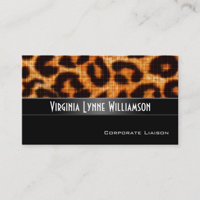 Carte de visite professionnel demi-ton Orange Leop (Devant)