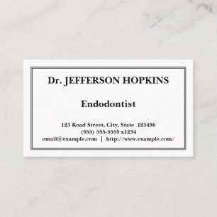 Carte de visite professionnel d'Endodontist
