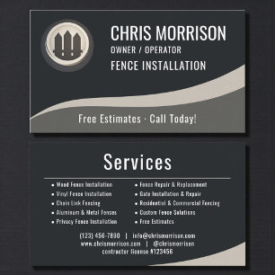 Carte De Visite Professionnel d'installation de clôture