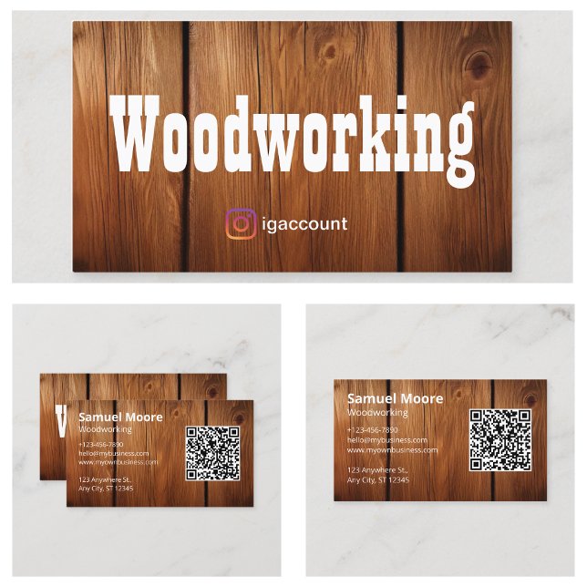 Carte De Visite Professionnel du bois moderne (Modern Woodworking Professional Business Card
)