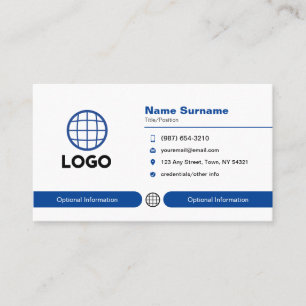 Carte de visite professionnel du logo personnalisé