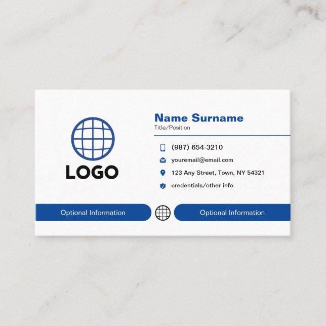 Carte de visite professionnel du logo personnalisé (Devant)