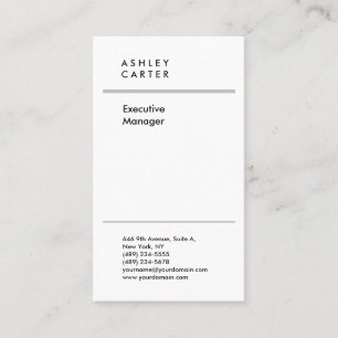 Carte De Visite Professionnel élégant blanc clair minimaliste mode