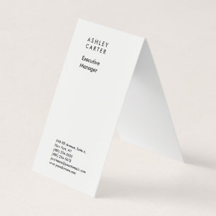 Carte De Visite Professionnel élégant blanc clair minimaliste mode
