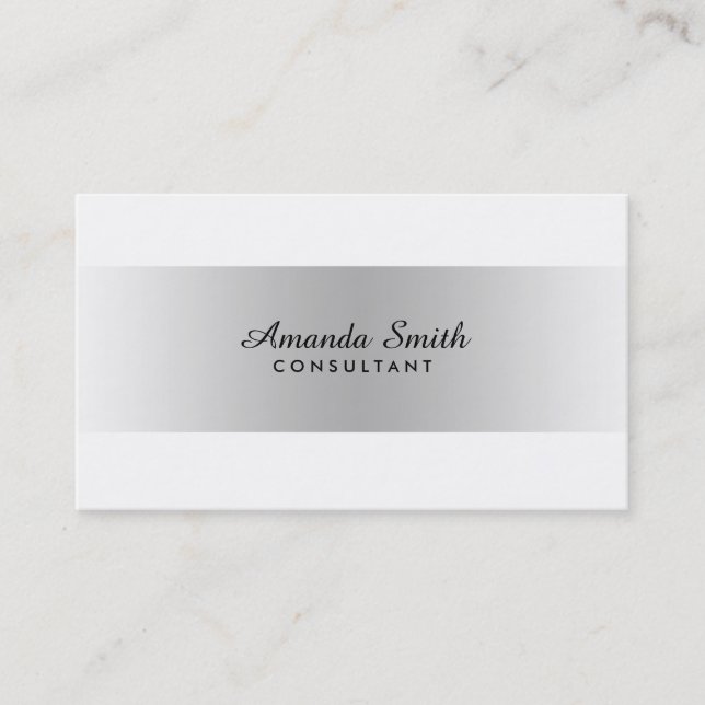 Carte De Visite Professionnel élégant blanc simple d'insigne (Devant)